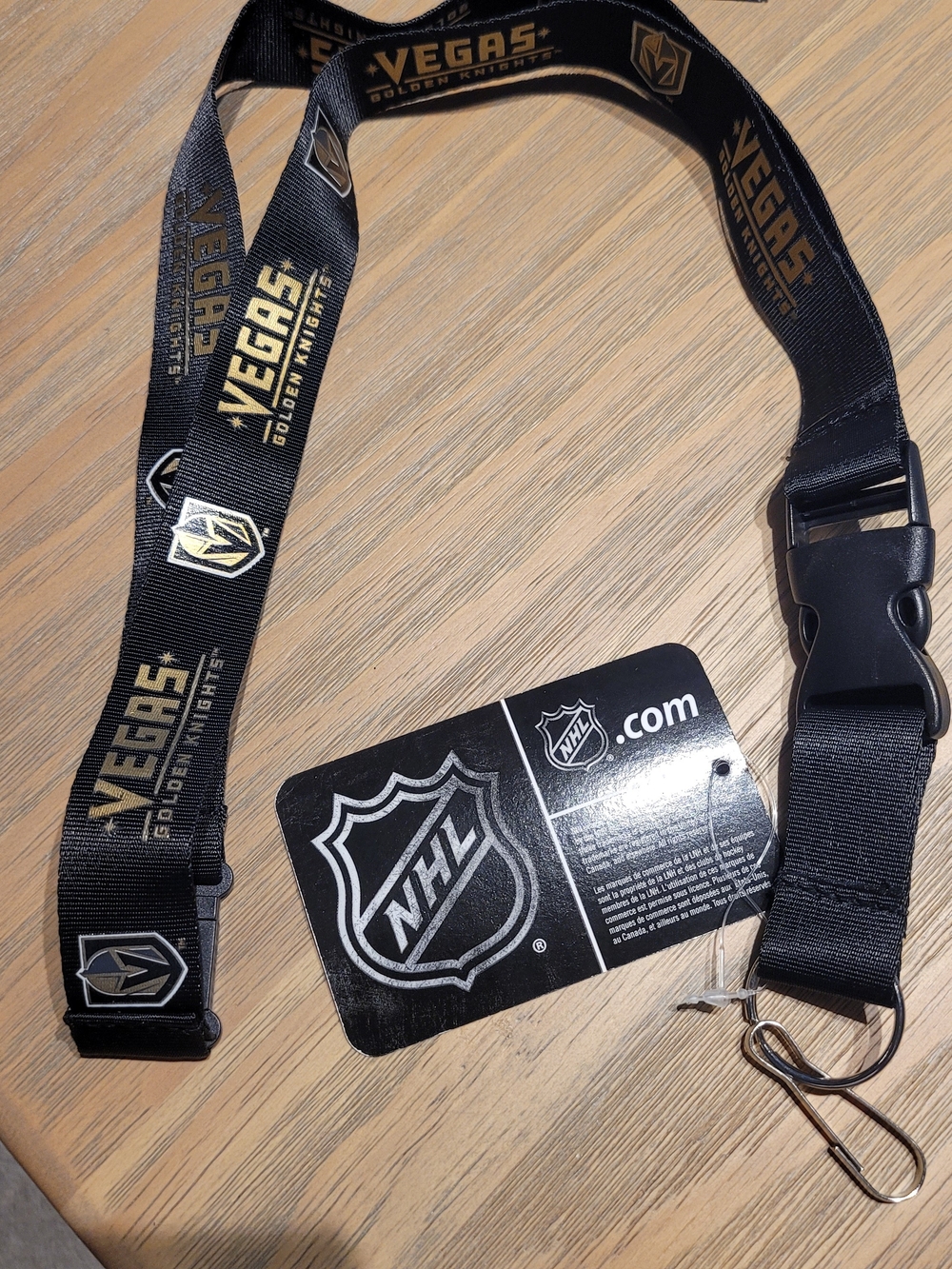 Vegas Golden Knights Black & Gold Lanyard with NHL Tag